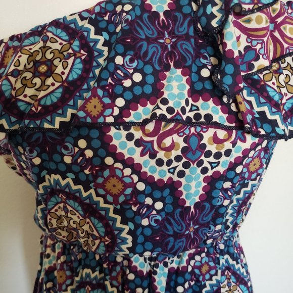 One Shoulder Short Dress Mandala Print - Picture 6 of 11